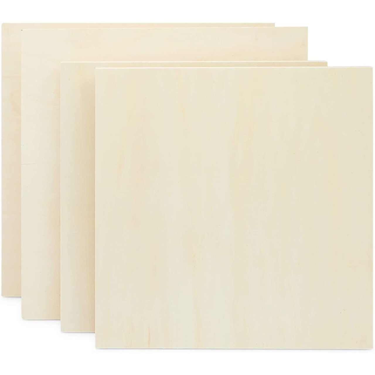 Bright Creations Unfinished Wood Canvas Boards for Painting, 20 x 20 and 18 x 18 in (4 Pieces)